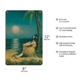 thumbnail image 2 of Hawaiian Hula Girl under the Full Moon - Vintage Pin Up Girl Print c.1900s - 8 x 12 inch Vintage Wood Art Sign, 2 of 4