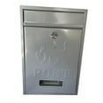 thumbnail image 2 of Buzón montado en la pared Postbox Postbox Box Bux Bux para cartas de cartas de cartas de poste de metal para la puerta decorativa de hogar externo al Gris, 2 of 8