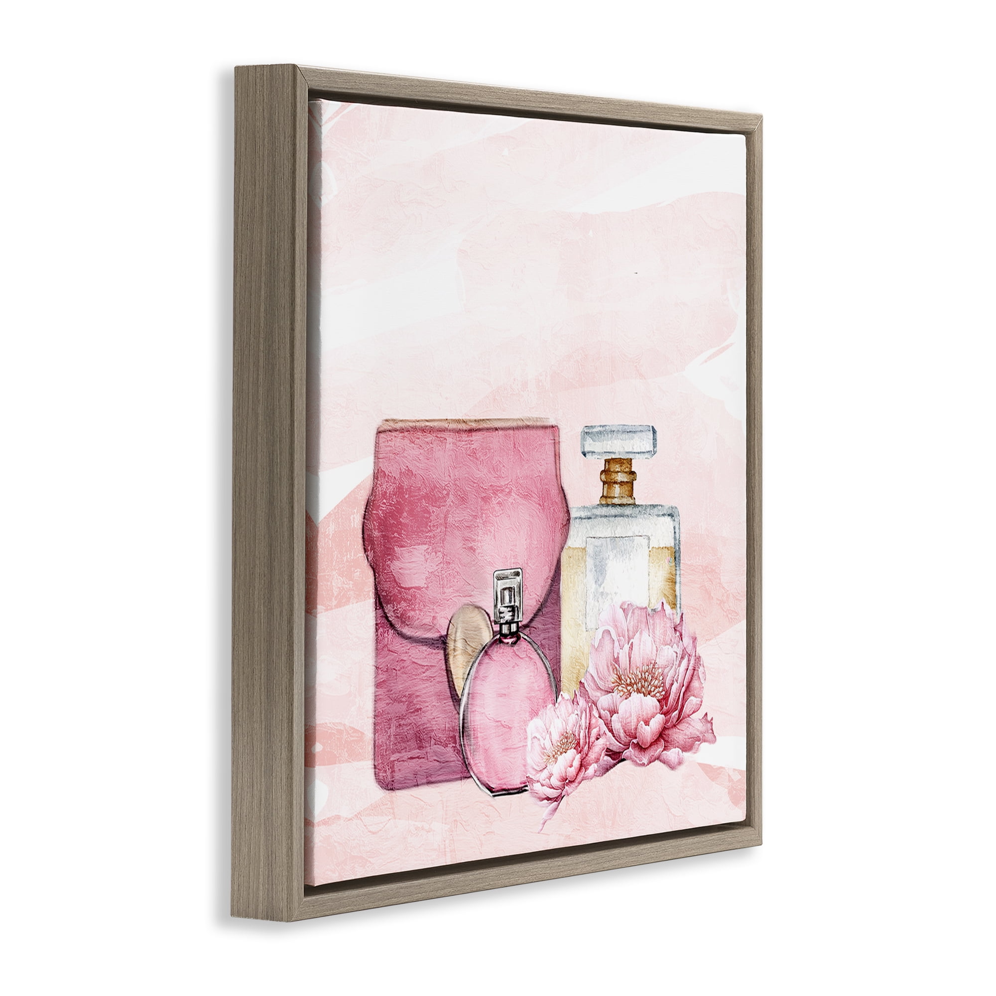 Stupell Industries Blush Glam Time Collection Brown Framed Floater Canvas Wall Art, design by Kim Allen