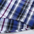 thumbnail image 6 of ALLLIST Collared Shirts for Men Cotton Short Sleeve Big And Tall Button Down Shirts Plaid Blue Casual Clothes for Men, 6 of 9