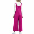 thumbnail image 5 of JURANMO Jumpsuits for Women Loose Wide Leg Bib Overalls Solid Casual Long Rompers Summer Casual One Piece Pants with Pockets Vacation Outfits Hot Pink L Lightning Sales of Today, 5 of 9