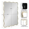 thumbnail image 2 of Kate and Laurel Viona Modern Scalloped Rectangle Mirror, 24 x 36, Gold, Decorative Wavy Mirror with Unique Rippled Edge and a Glamorous Gold Finish, 2 of 8