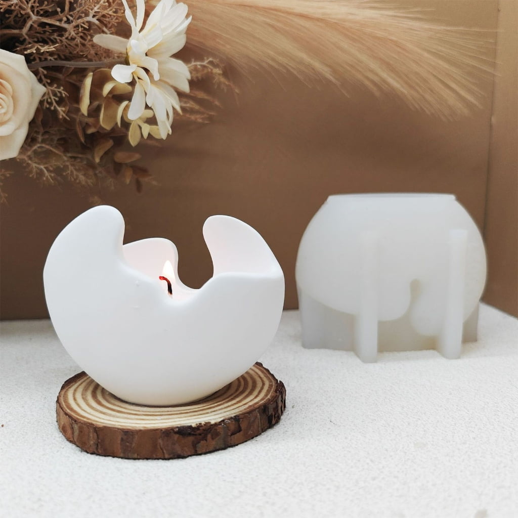 Geemin Eggshell Silicone Candlestick Molds For Epoxy Resin Multipurpose Candle Holder Mould for Tealight Holder Decoration