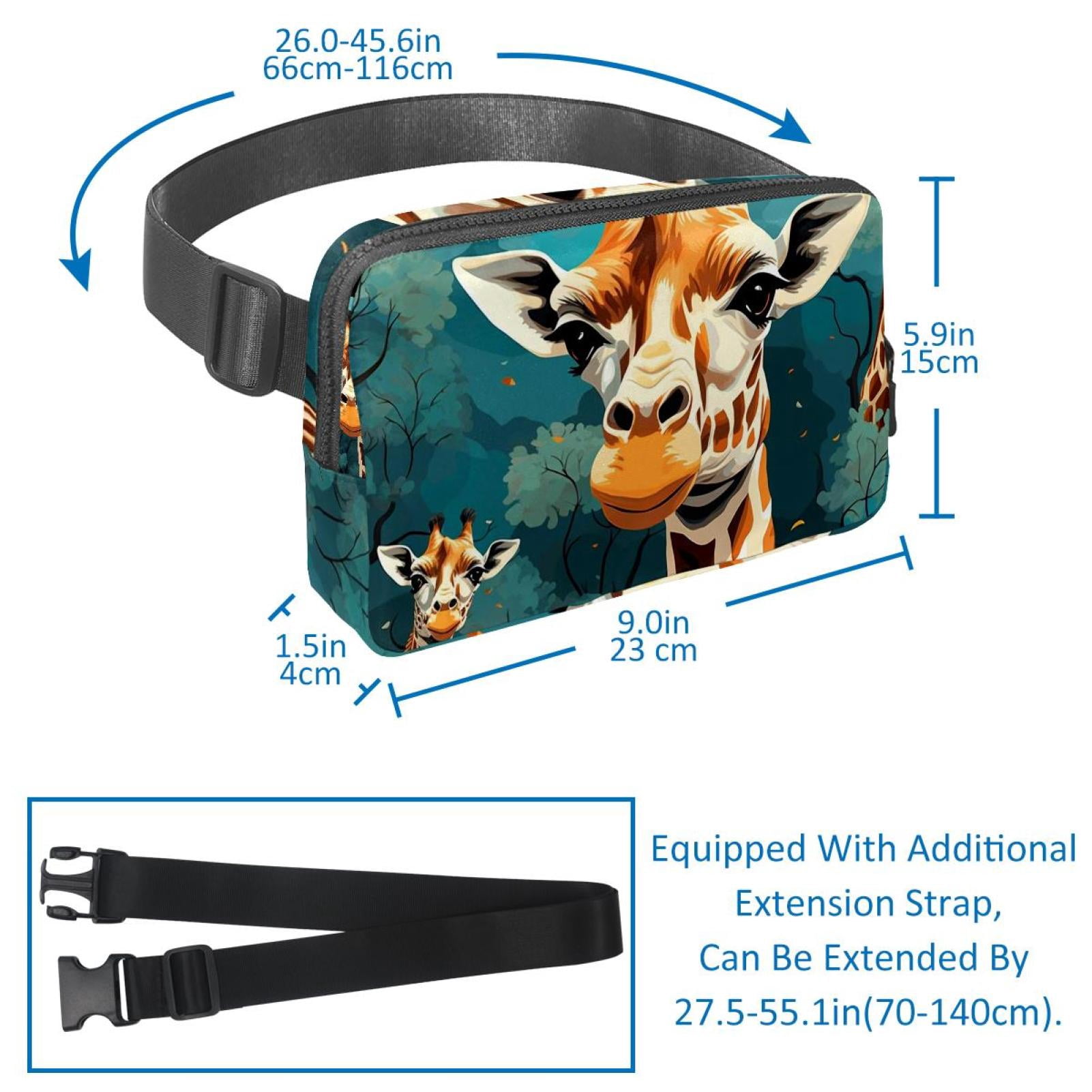 Giraffe Adjustable Lightweight Running Belt Waist Bag with Extension Strap for Unisex