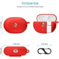 thumbnail image 5 of Fintie Silicone Case for New Beats Studio Buds, Shockproof Earbuds Cover with Keychain Carabiner, Support Wireless Charging (Red), 5 of 7