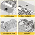thumbnail image 6 of 10 Gallon Stainless Steel Gas Can, Tight Sealed Fuel Storage Tank Portable Emergency Backup Petrol Tank with 3 Handles + Convenient Nozzle for Motorcycle, Cars, Trucks(40L), 6 of 7