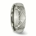 thumbnail image 4 of Titanium Criss-cross Design 6mm Brushed and Polished Band, 4 of 10