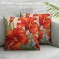 Creowell Hibiscus Throw Pillow Cover Flower Tropical Plants Watercolor