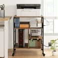 thumbnail image 1 of Rolling Printer Stand – Large 4-Tier with Storage Shelf – Built-in Power Outlets & USB – Mobile Table on Wheels – Home Office & Small Spaces – Classic Color, 1 of 8