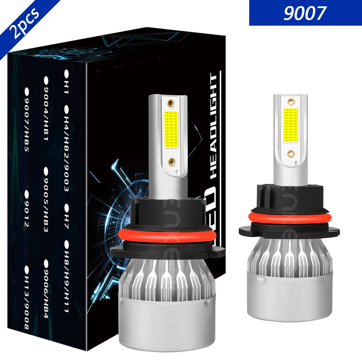 Obndvu 9007 High&Low Light for Saturn Ion 20032007 LED Headlight Bulbs