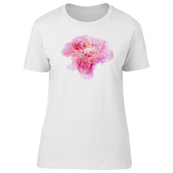 Beautiful Pink Water Lily Flower T-Shirt Women -Image by Shutterstock, Female Small