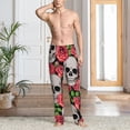 thumbnail image 2 of Sikiie Skull and Roses Mens Pajama Pants Sleep & Lounge Pants, PJ Bottoms With elastic waistb and Pockets Medium, 2 of 6