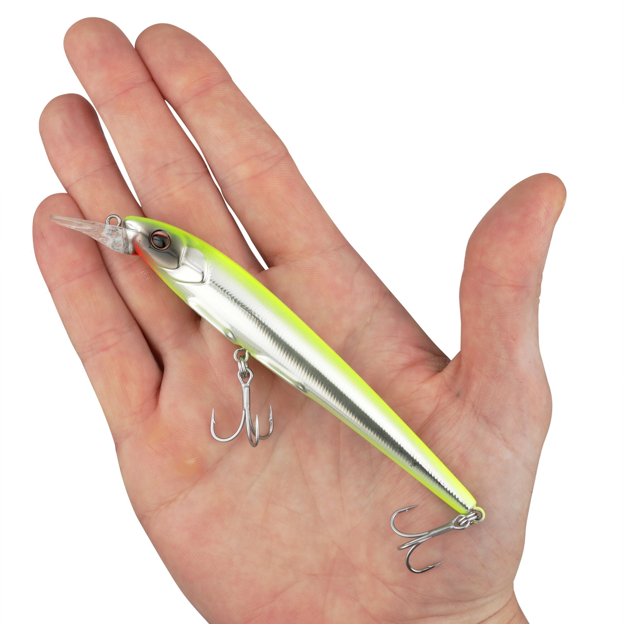 Berkley Hit Stick Saltwater, 4.7 in, Crankbaits, Chrome/Chartreuse (1 Count)