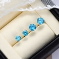 thumbnail image 7 of Bellitia Jewelry 925 Sterling Silver Gemstone Stud Earrings for Women, Simulated Blue Aquamarine Birthstone Earrings, 1 ct and 6.5 mm, 7 of 7