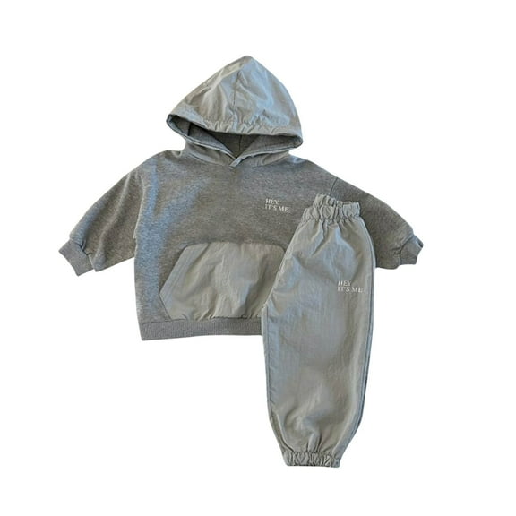 2 Piece Outfits Set Hoodie Long Pant for Child Toddler Children's Men And Women Long Sleeves Round Neck Sweater Sweatshirt SweatPant Sports Set