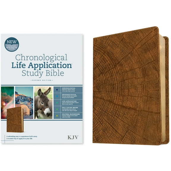 KJV Chronological Life Application Study Bible, Second Edition (Leatherlike, Heritage Oak Camel), (Hardcover)