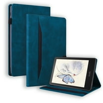 ELEHOLD Multi-Angle Leather Case for Kindle Paperwhite 7 inch Universal/Signature Edition 12th/Colorsoft Signature 2024 Release with Card Slots Kickstand Shockproof Business Case,Blue