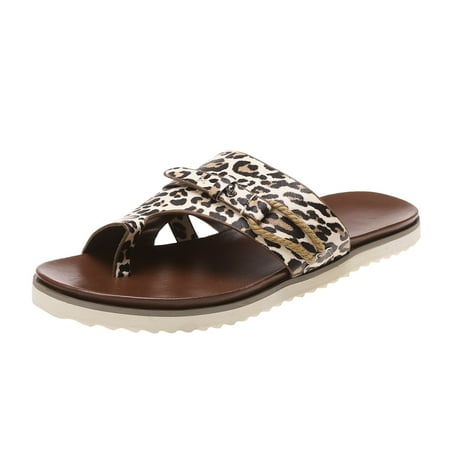 

House Slippers For Women Leisure Roman Style Leopard Print Women S Summer Non Slip Slip On Flat Beach Open Toe Breathable Sandals Shoes Slippers