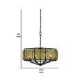 thumbnail image 5 of 60 X 6 Watt Metal Frame Chandelier with Glass Accent, Black and Gold, 5 of 5