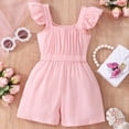 thumbnail image 2 of Inadays Toddler Baby Girls Romper Summer Flutter Sleeve Casual Jumpsuit Shorts Overall, 3-4 Years, 2 of 8