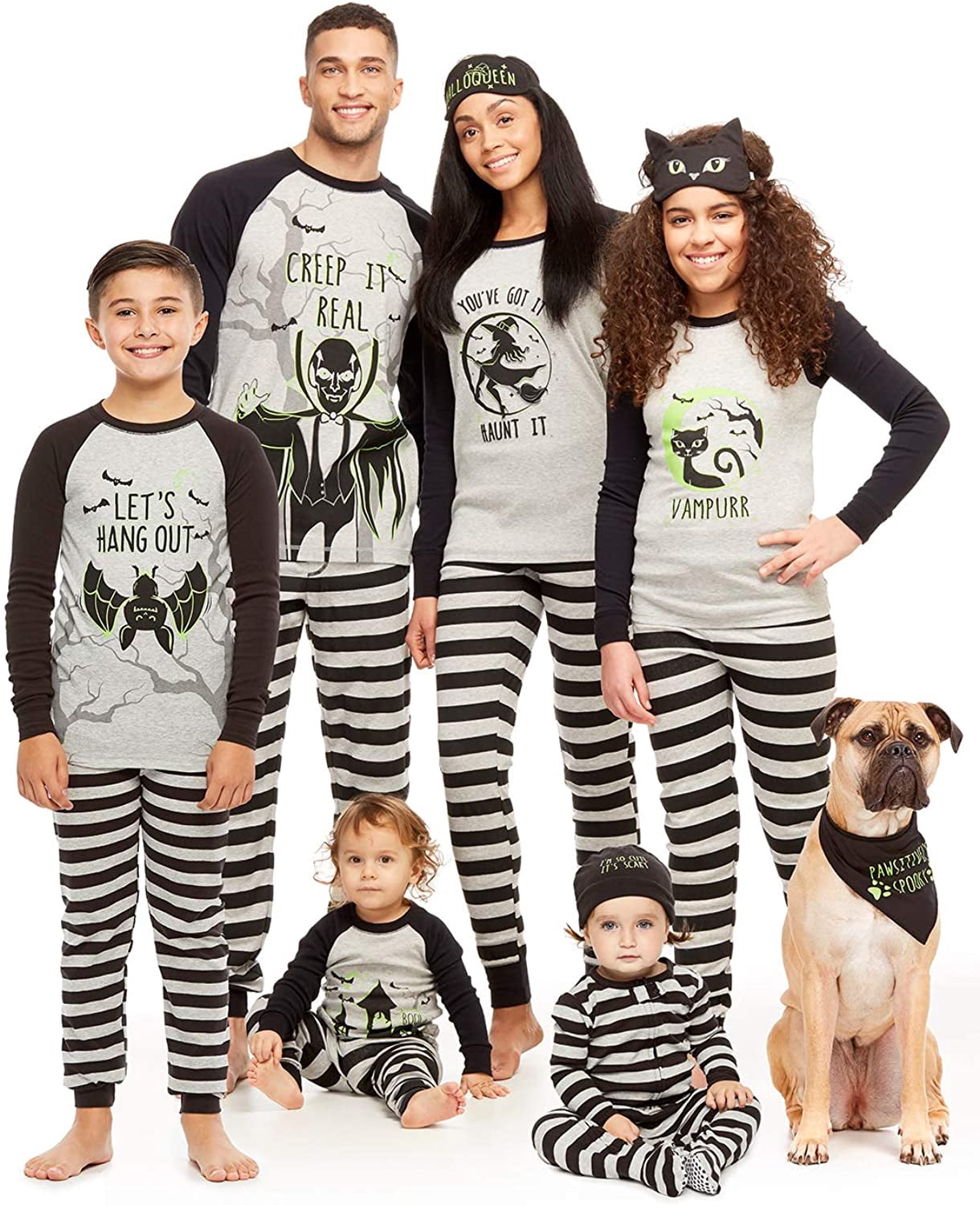 Family Matching Halloween 2-Piece Pajama Sets - Glow In The Dark Top ...