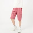 thumbnail image 2 of Kids Boys Shorts Stretchy Relaxed Athletic Shorts Summer Shorts 7-8 Kids Boy Clothes, 2 of 9