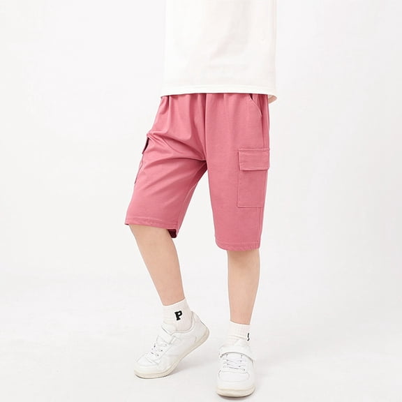 Girls Shorts Athletic Running Pink Shorts High Waisted Boys Soccer Shorts 6-7 Years