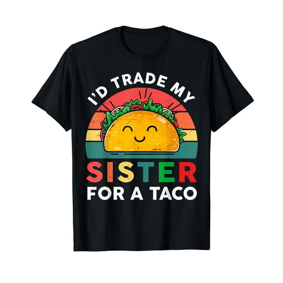 Mexican-Shirt I'd Trade My Sister Taco Kids Boy Mexico Funny T-Shirt