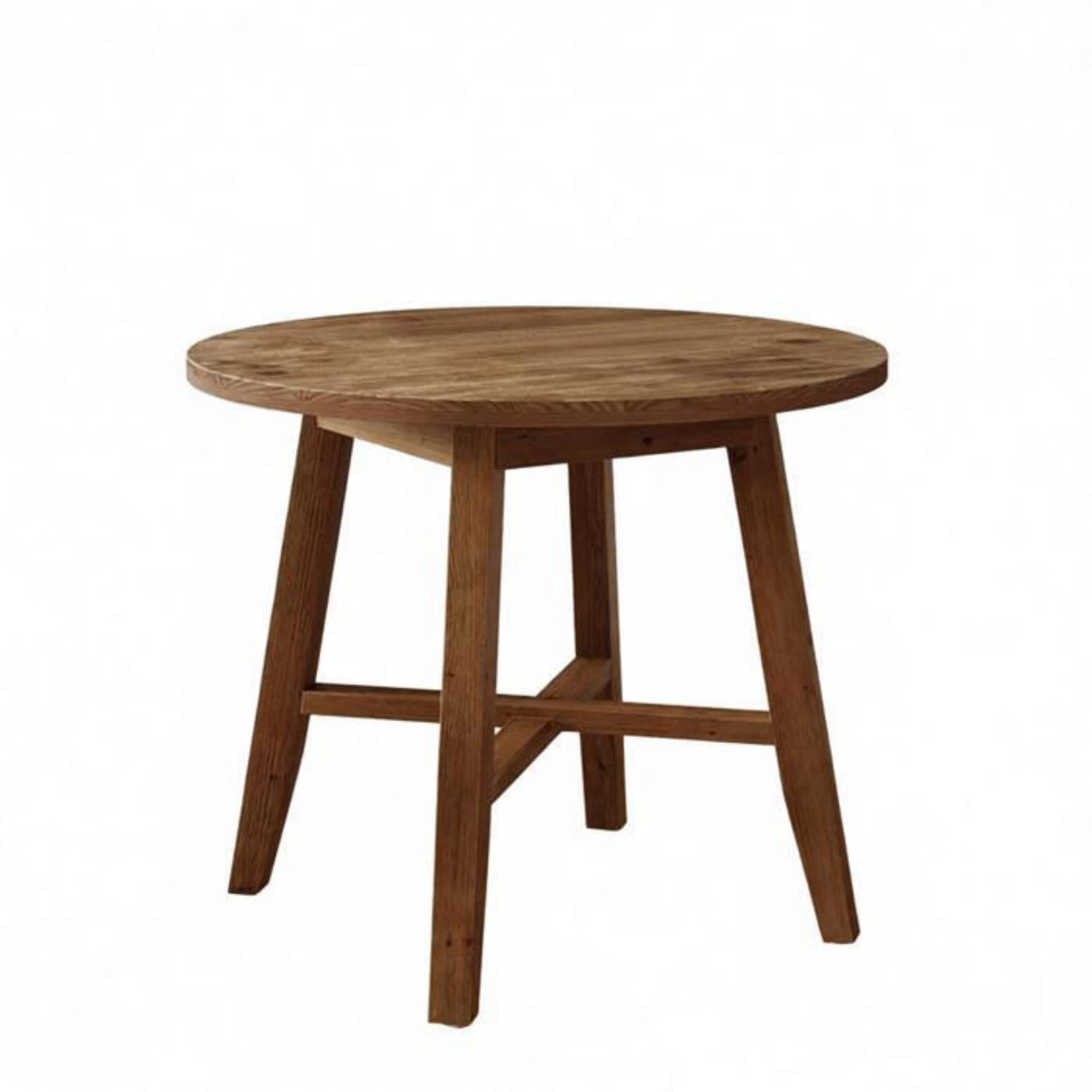 31.5 in Round Wood Dining Table, Farmhouse Style for 2-4 People