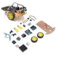 thumbnail image 3 of Programmable DIY Car Kit, 2WD Switchable 20 Lines Tachometer Code Smart Robot Car Chassis Kit Simple Structure 4 Battery Compartments For Industrial Robots, 3 of 5