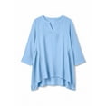 thumbnail image 5 of Cmfcve Tunic Tops for Women Cotton Linen Long Sleeve V Neck Blouses Loose Fit Casual Flowy Shirts, 5 of 6
