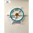 thumbnail image 2 of White Washed Ship Wheel Wood Ship's Wheels/Wood Ship Steering Wheel/Nautical Home Decor Pirate's Wall Hanging Sculpture & Accessories (12 Inches), 2 of 5
