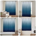 thumbnail image 5 of Navy Blue Ombre Semi Sheer Curtains Drapes for Living Room, Bedroom, French Doors Window 45 Inches Long, Contemporary Gradient Abstract Art Rod Pocket Chiffon Curtain Drapery Voile Draperies Panel, 5 of 8