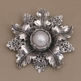 thumbnail image 4 of NOVICA Cultured pearl brooch, 'Moonside Flower', 4 of 6