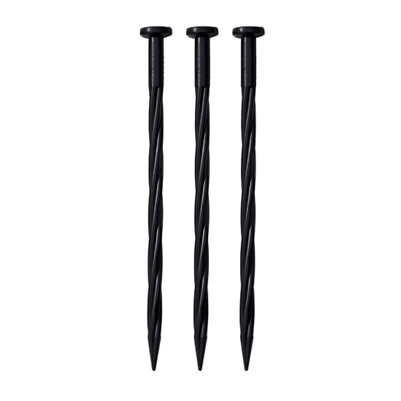 XIBUFE Heavy Duty Spiral Landscape Anchoring Stakes, 12 Inch Plastic Ground Pegs for Garden, Lawn, Tents, Outdoor Decorations, 3 Pack