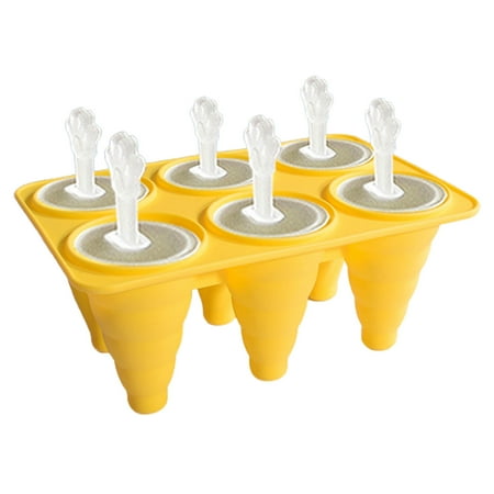 

greenhome 1 Set Ice Cream Mold Non-stick Easy to Demold 4/6 Grids DIY Silicone Ice Cream Making Mould Home Supply