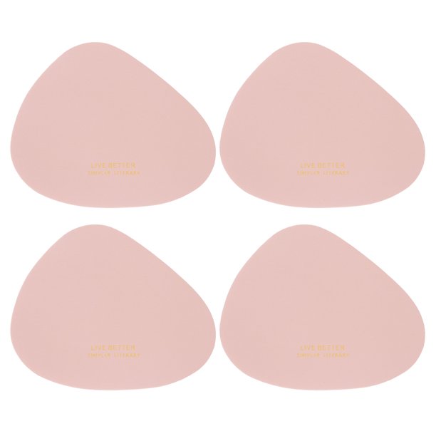 4 Pcs Posavasos de Cuero, Posavasos Irregulares para Mesa de Café, Regalos de Inauguración de Casa (5.3 x 4.3 Pulgadas, Rosa)