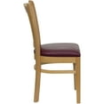 thumbnail image 5 of Emma + Oliver Vertical Slat Back Natural Wood Chair, Burgundy Vinyl Seat, 5 of 7