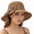 thumbnail image 2 of Womens Sun Straw Hat Wide Brim Floppy Summer Beach Hats for Women | Tightly Woven Paper Straw, Foldable Shape Retention, Ideal for Vacation, 2 of 3