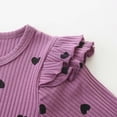 thumbnail image 4 of NOLDARES Infant Newborn Baby Girl Clothes Baby Girl Outfits Long Sleeve Snap Romper Pant Sets with Headband(Purple,12-18 M), 4 of 6