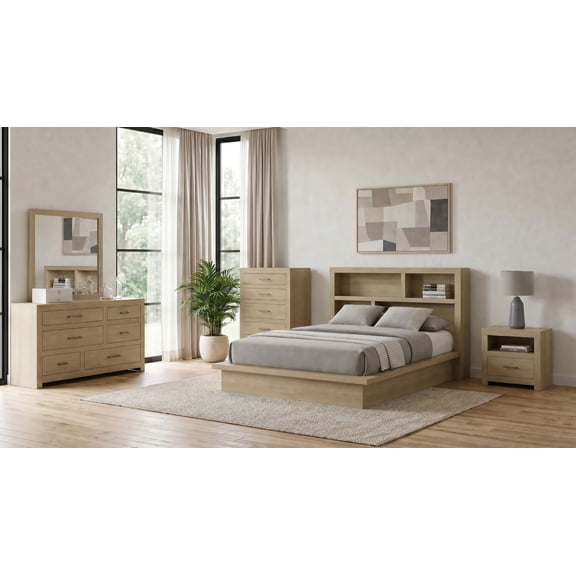 Coaster Hendricks 5-Piece Queen Bedroom Set, Light Oak