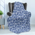 thumbnail image 4 of Floral Soft Flannel Fleece Throw Blanket, Spring Romance Themed Flowers in Blue Tones, Cozy Plush for Indoor and Outdoor Use, 60" x 80", Persian Blue Azure Blue, by Ambesonne, 4 of 5