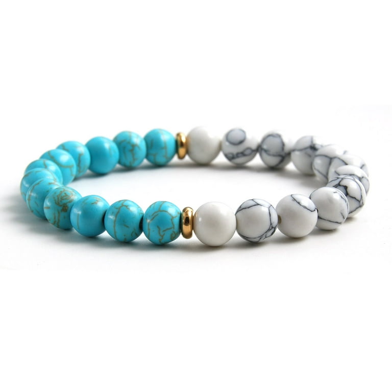 Z ZACHÉ 4pcs/set Natural Stone Bracelet, 8mm Map Stone