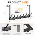 thumbnail image 4 of eZAKKA Over The Door Hooks, Stainless Steel Heavy Duty Door Hanger Holder for Hanging Coat Robe Hat Clothes Towels, Black (Double Hook 8), 4 of 7