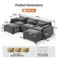 thumbnail image 2 of CHITOOMA 111" Modular Sectional Sofa with 2 Movable Ottomans, U-Shaped Oversized 3-Seat Chenille Cloud Sofa with 5 Pillows for Living Room, Gray, 2 of 9