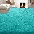 thumbnail image 4 of Janvonne Fluffy Teal Blue Area Rug for Bedroom Living Room Soft 9x12 Fuzzy Rugs Non-Shedding Indoor Plush Rug for Nursery Kids Room Dorm Room Home Decor, High Pile Shaggy Floor Carpets, 4 of 8