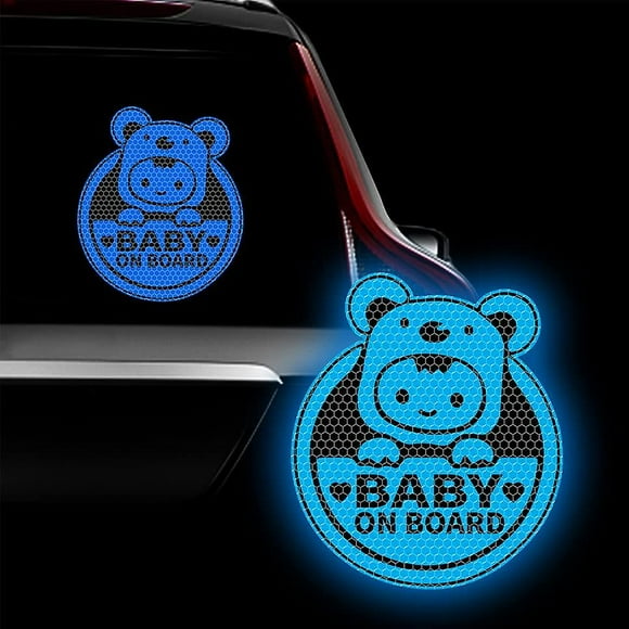 Autocollants de Voiture Bébé, Panneaux de Sécurité pour Enfants, Autocollants de Pare-Chocs de Fenêtre 6 "x7" (Bleu)