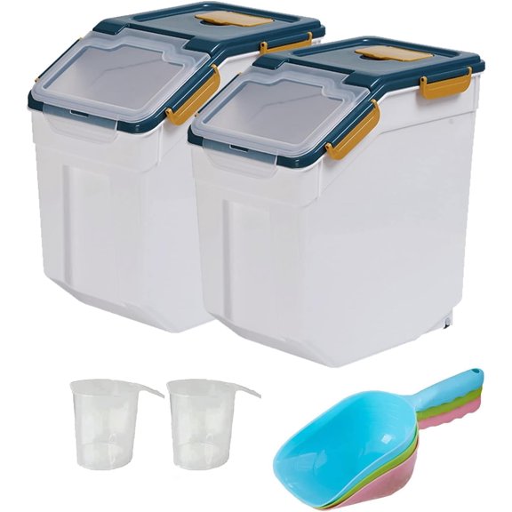 Penck Pet Feed Box, Damp-proof Pet Food Barrel, Pet Dog Food Storage Container with Scoop , Dog Food Container 30 lbs