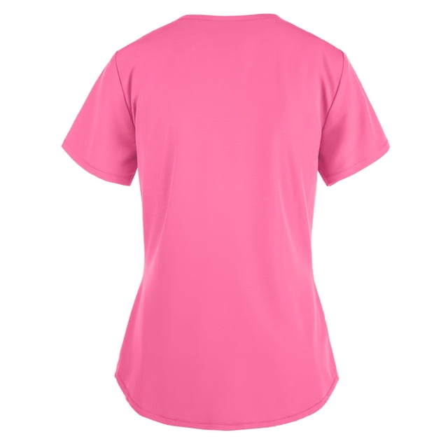 Heliisoer Hauts Courts pour Femmes Manches de Travail Col en V Uniforme Couleur Unie avec Poche