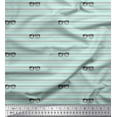 thumbnail image 1 of Soimoi Green Rayon Fabric Text & Goggles Stripe Decor Fabric Printed Yard 42 Inch Wide, 1 of 3